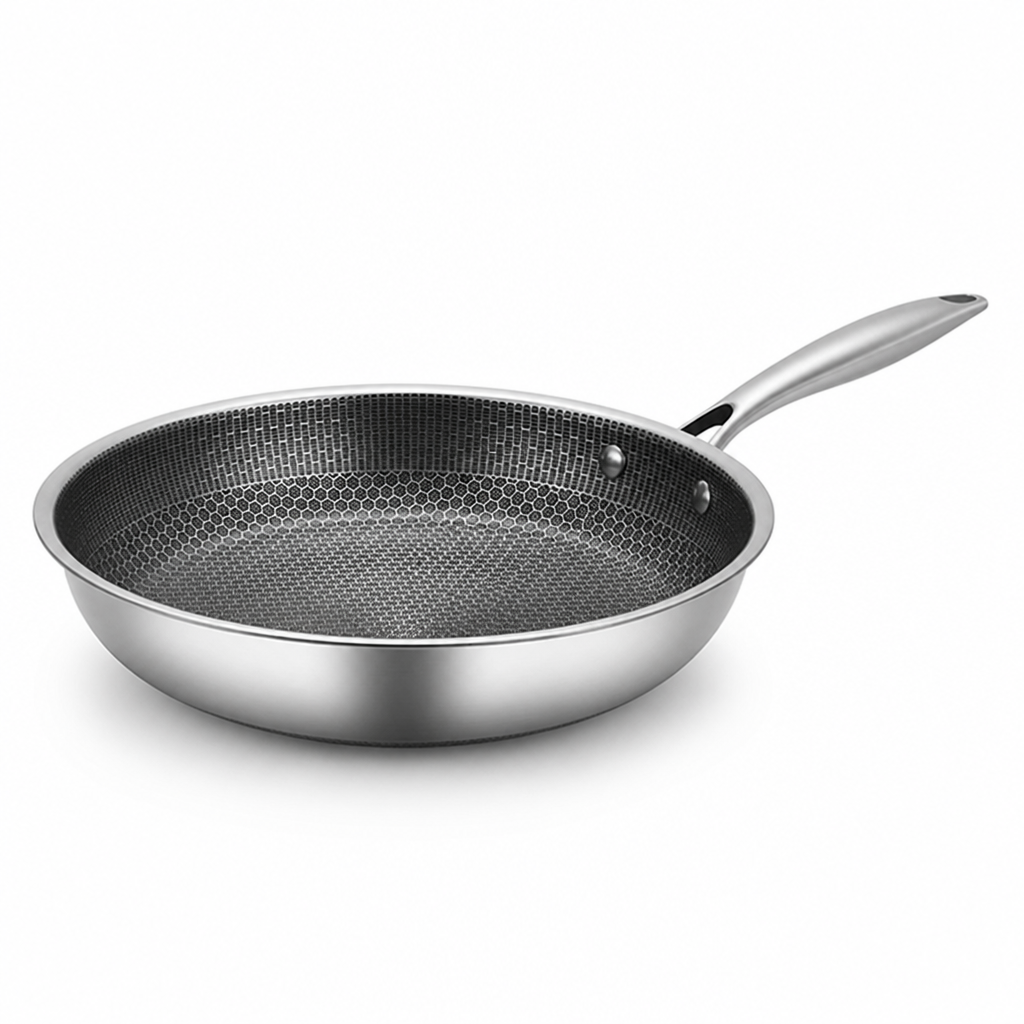 Frying Pan Stainless Steel Non-Stick Scratch-Resistant
