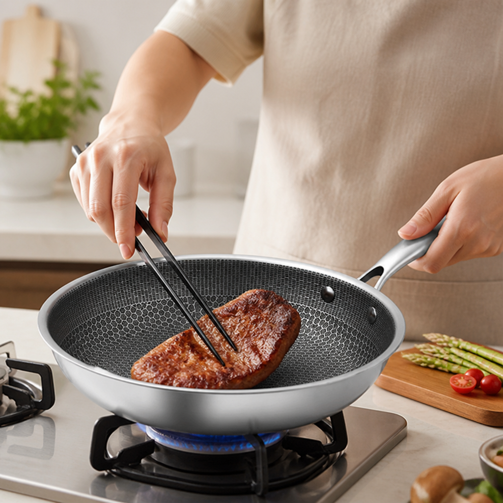 Frying Pan Stainless Steel Nonstick Induction Compatible