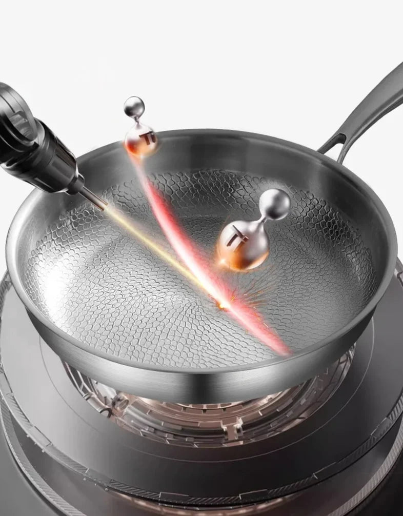 Frying Pan Titanium Alloy Fish-Scale Hammered Natural Non-Stick