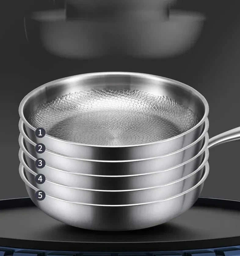 Frying Pan Titanium Alloy Fish-Scale Hammered Natural Non-Stick