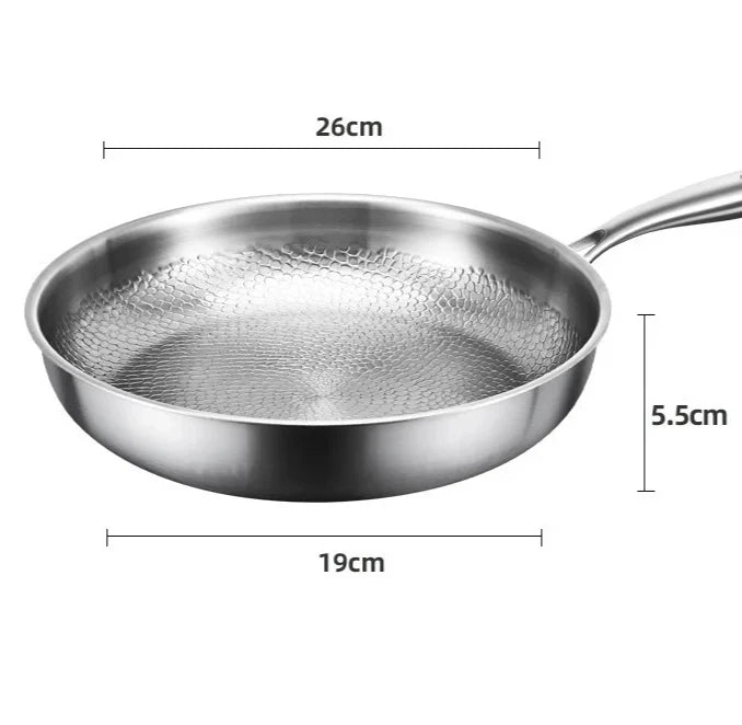 Frying Pan Titanium Alloy Fish-Scale Hammered Natural Non-Stick