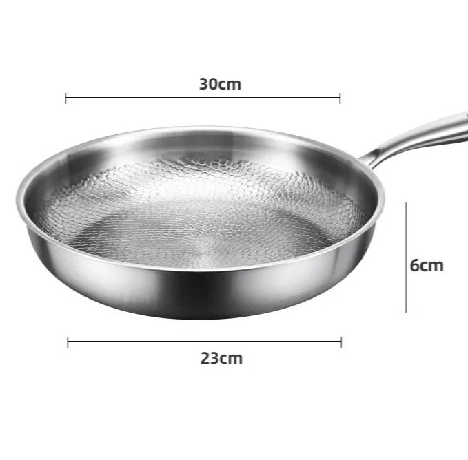Frying Pan Titanium Alloy Fish-Scale Hammered Natural Non-Stick