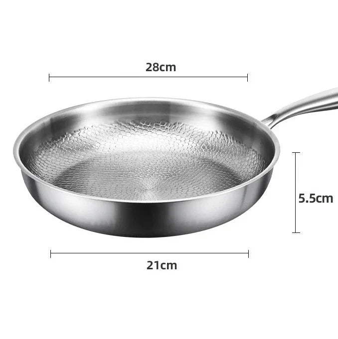Frying Pan Titanium Alloy Fish-Scale Hammered Natural Non-Stick