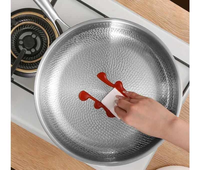 Frying Pan Titanium Alloy Fish-Scale Hammered Natural Non-Stick