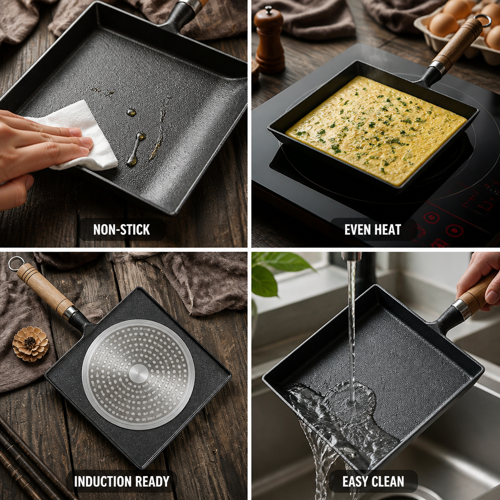 Frying Pan Titanium Steel Non-Stick Induction Compatible