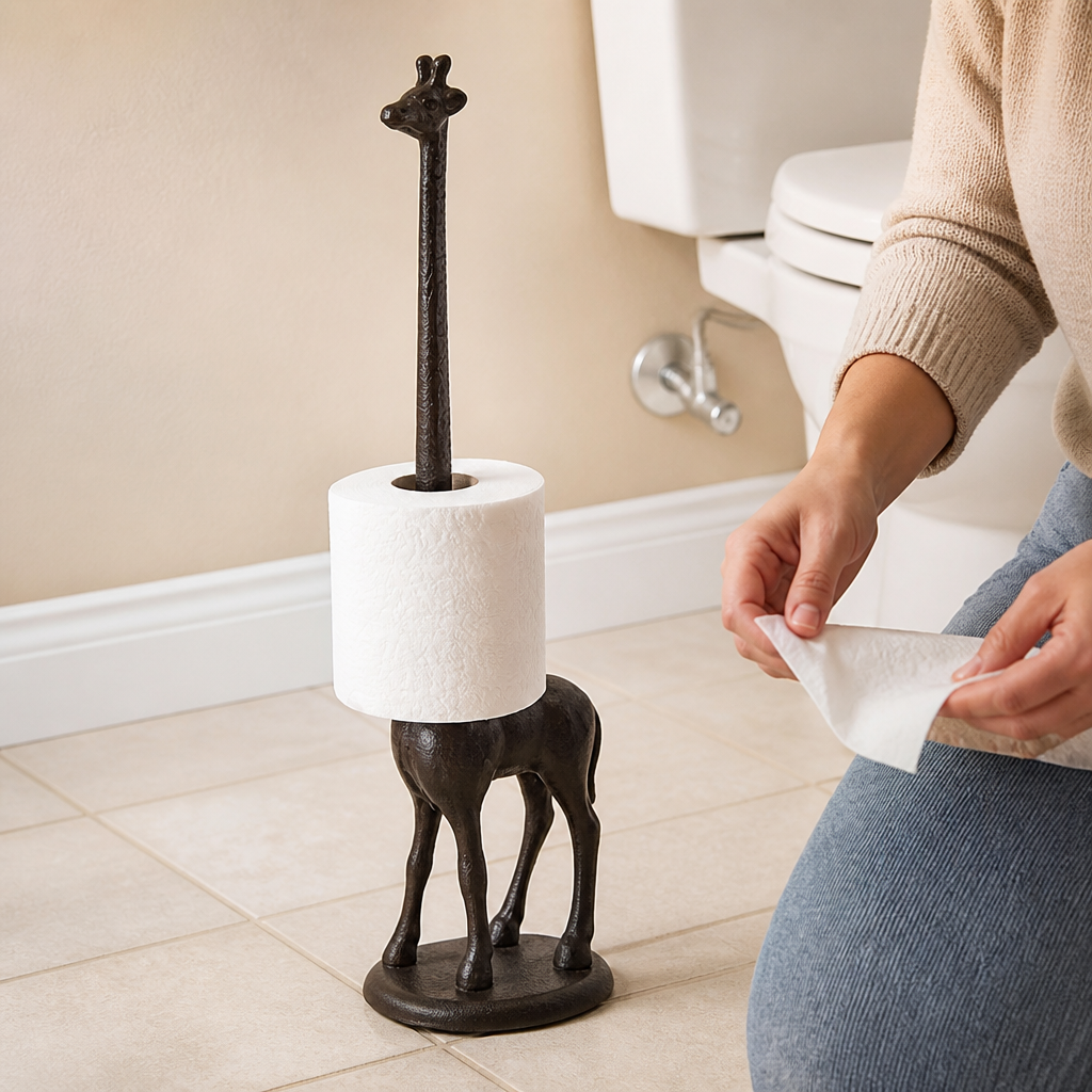 Giraffe-Shaped Toilet Paper Holder (45 cm)