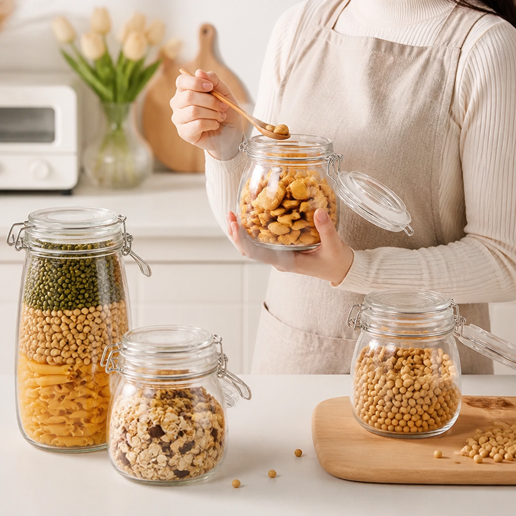 Glass Storage Jar Airtight Multi-Size