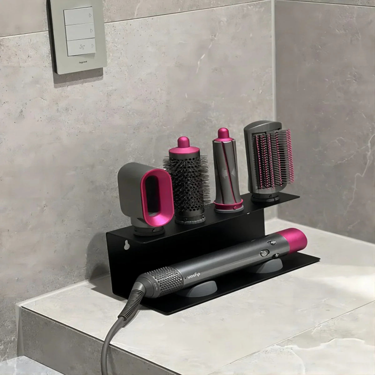 Hair Tool Organizer Wall-Mounted Carbon Steel Rust-Resistant