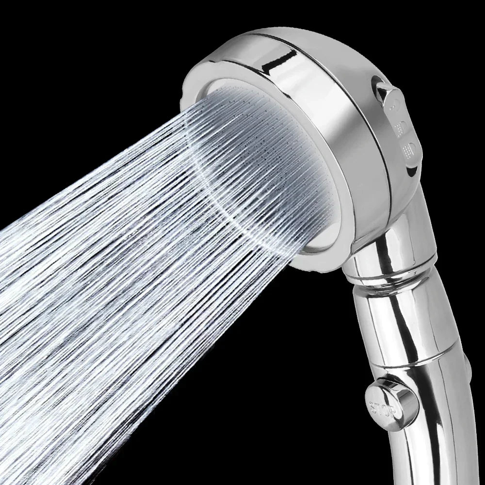 Handheld Shower Head 3 Spray Modes 360° Swivel Water-Saving