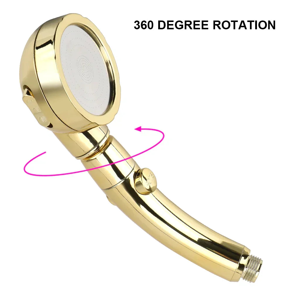Handheld Shower Head 3 Spray Modes 360° Swivel Water-Saving