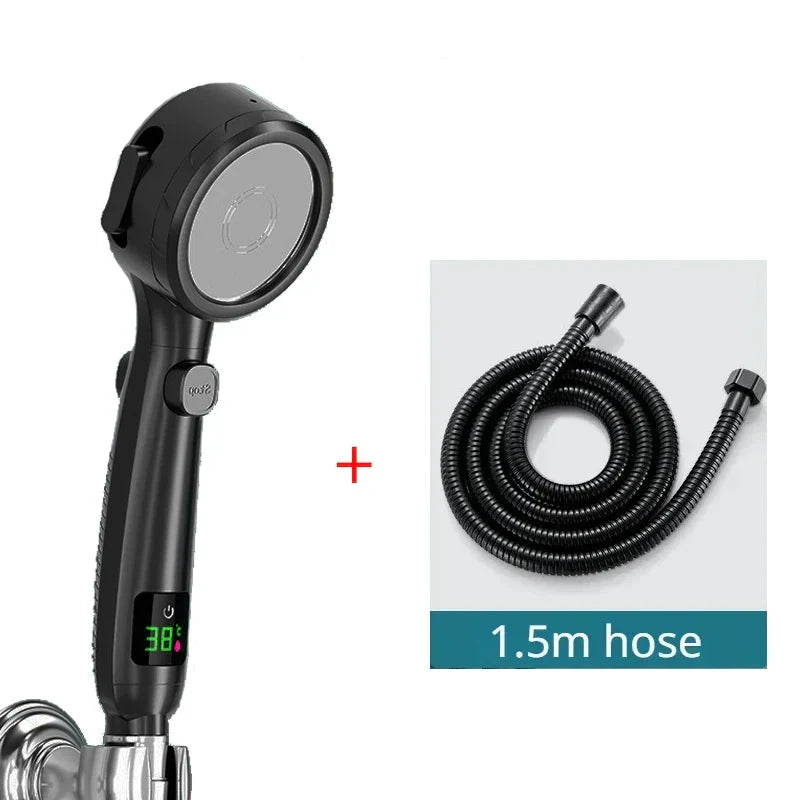 Handheld Shower Head High-Pressure LED Temperature Display