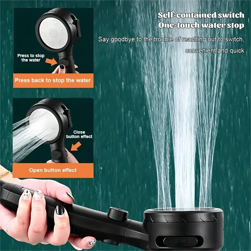 Handheld Shower Head High-Pressure LED Temperature Display