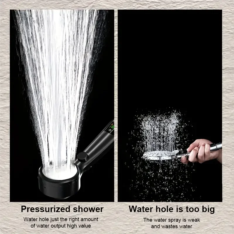 Handheld Shower Head High-Pressure LED Temperature Display