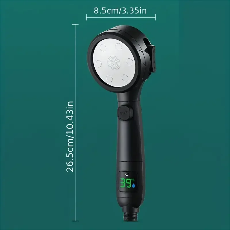 Handheld Shower Head High-Pressure LED Temperature Display