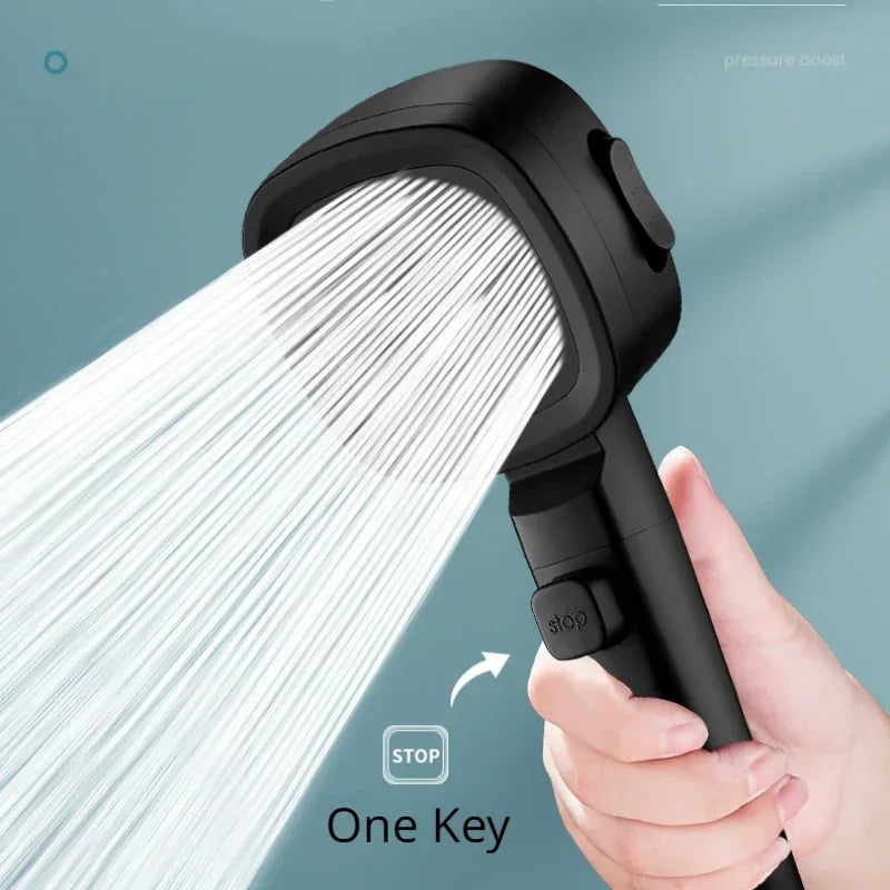 Handheld Shower Head High-Pressure Water-Saving Pause Button