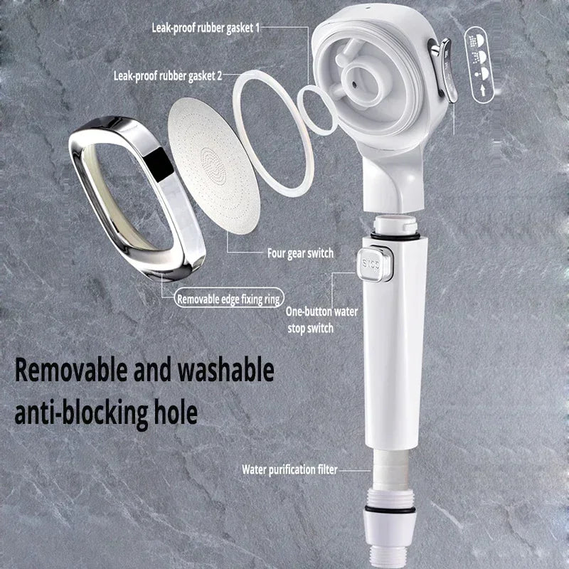 Handheld Shower Head High-Pressure Water-Saving Pause Button