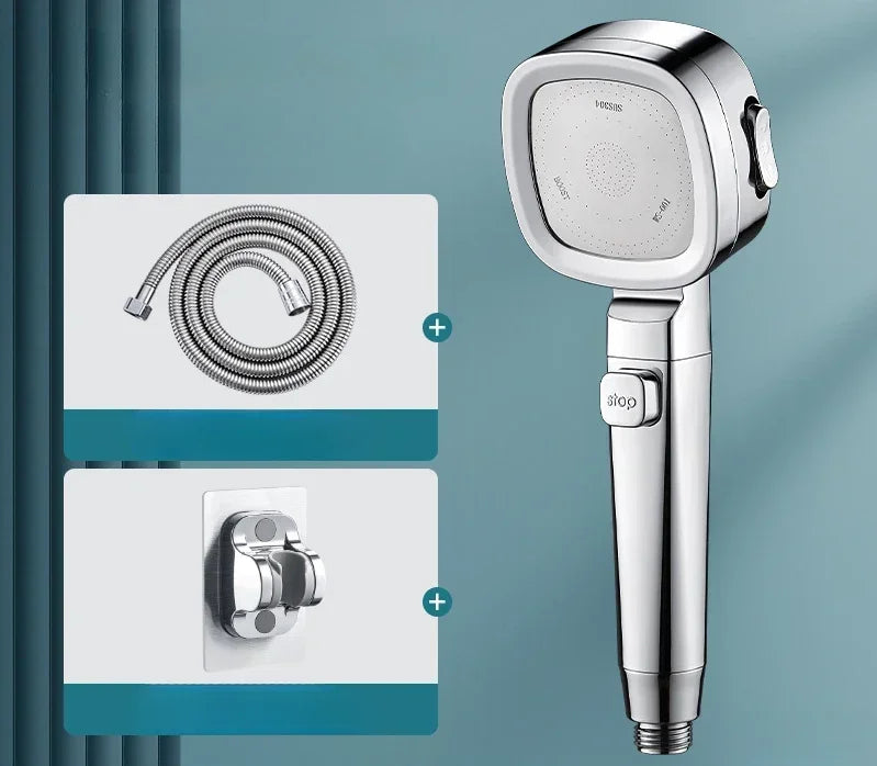 Handheld Shower Head High-Pressure Water-Saving Pause Button