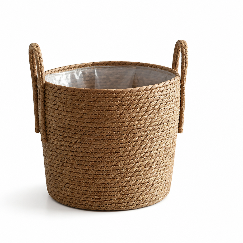 Handwoven Nordic Plant Basket with Waterproof Lining