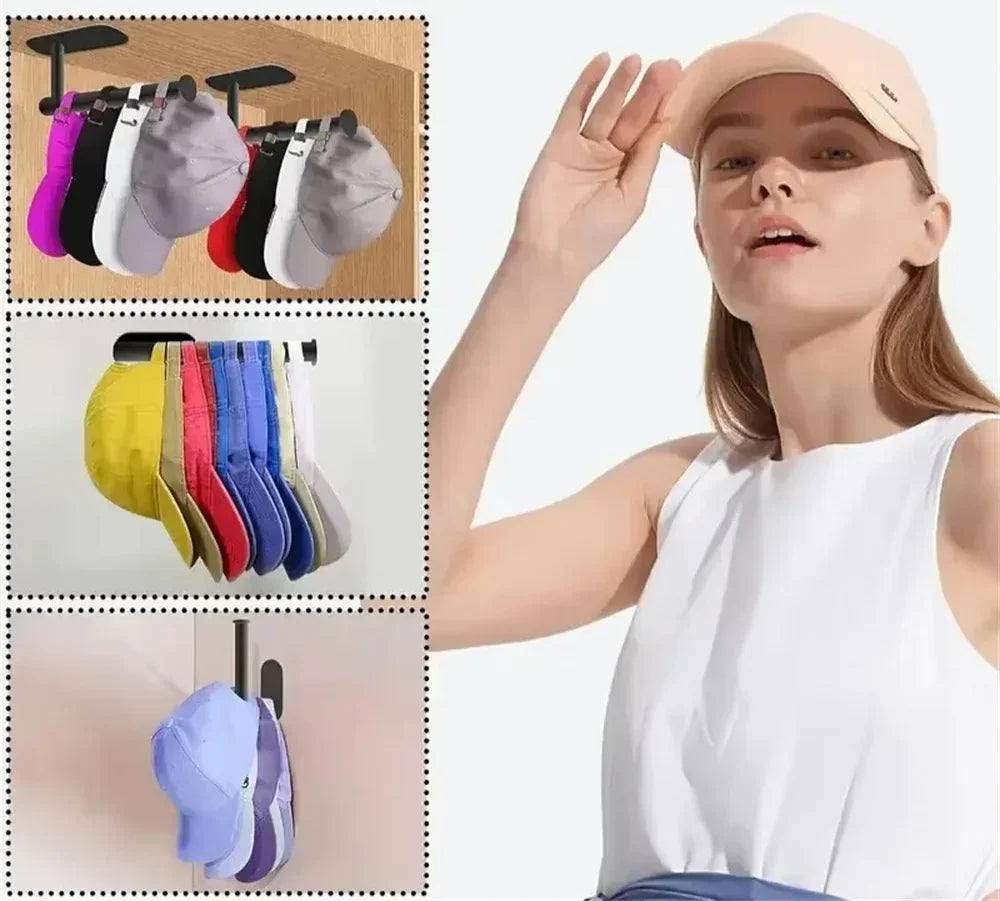 Hat & Cap Holder Self-Adhesive Stainless Steel Space-Saving