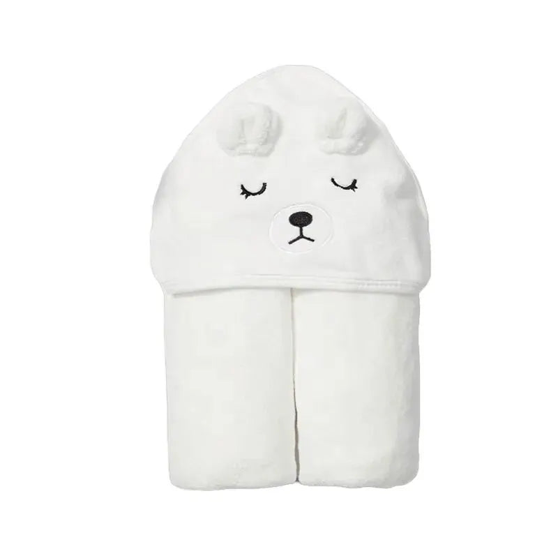 Hooded Baby Towel Ultra-Soft Coral Fleece Quick-Drying Machine Washable