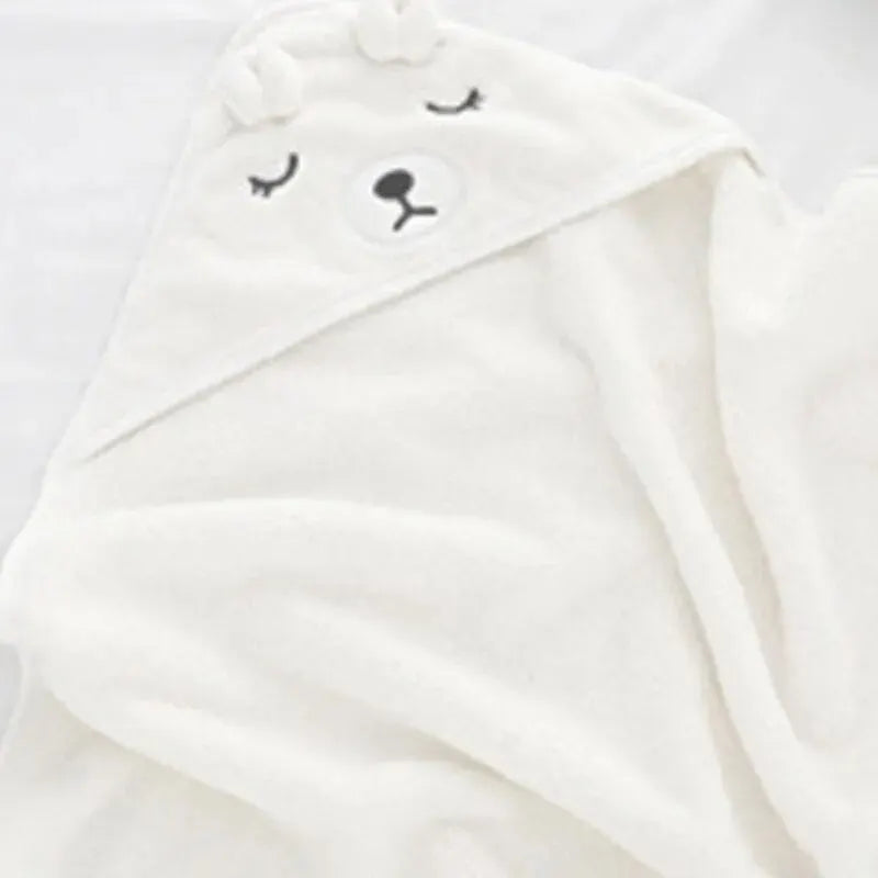 Hooded Baby Towel Ultra-Soft Coral Fleece Quick-Drying Machine Washable