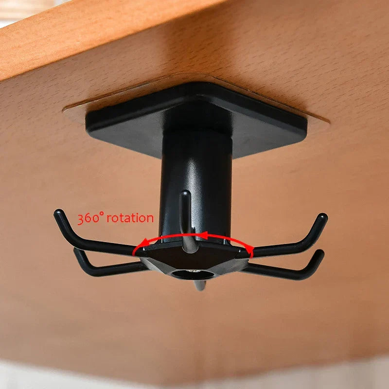 Hook Organizer 360 Degree Rotating Self-Adhesive No-Drill