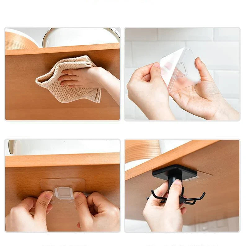 Hook Organizer 360 Degree Rotating Self-Adhesive No-Drill
