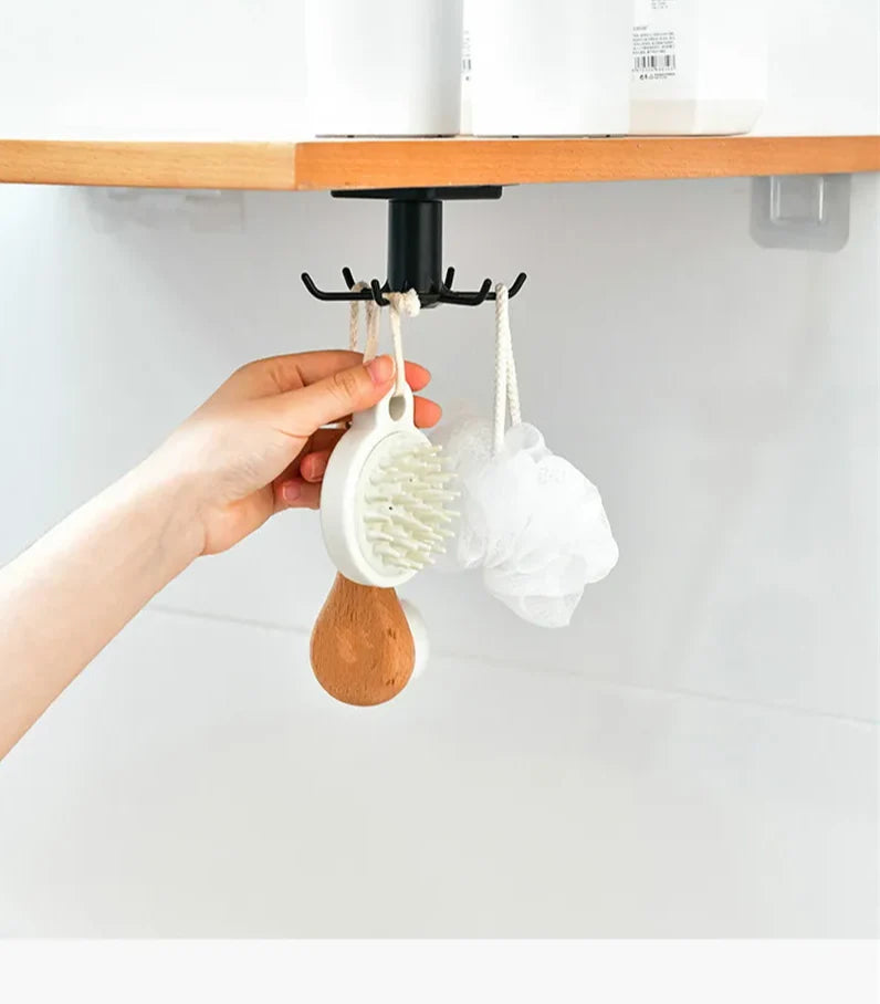 Hook Organizer 360 Degree Rotating Self-Adhesive No-Drill