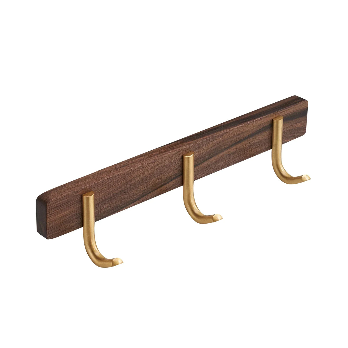 Hook Rack Wall Mounted Walnut Wood 3 Hooks