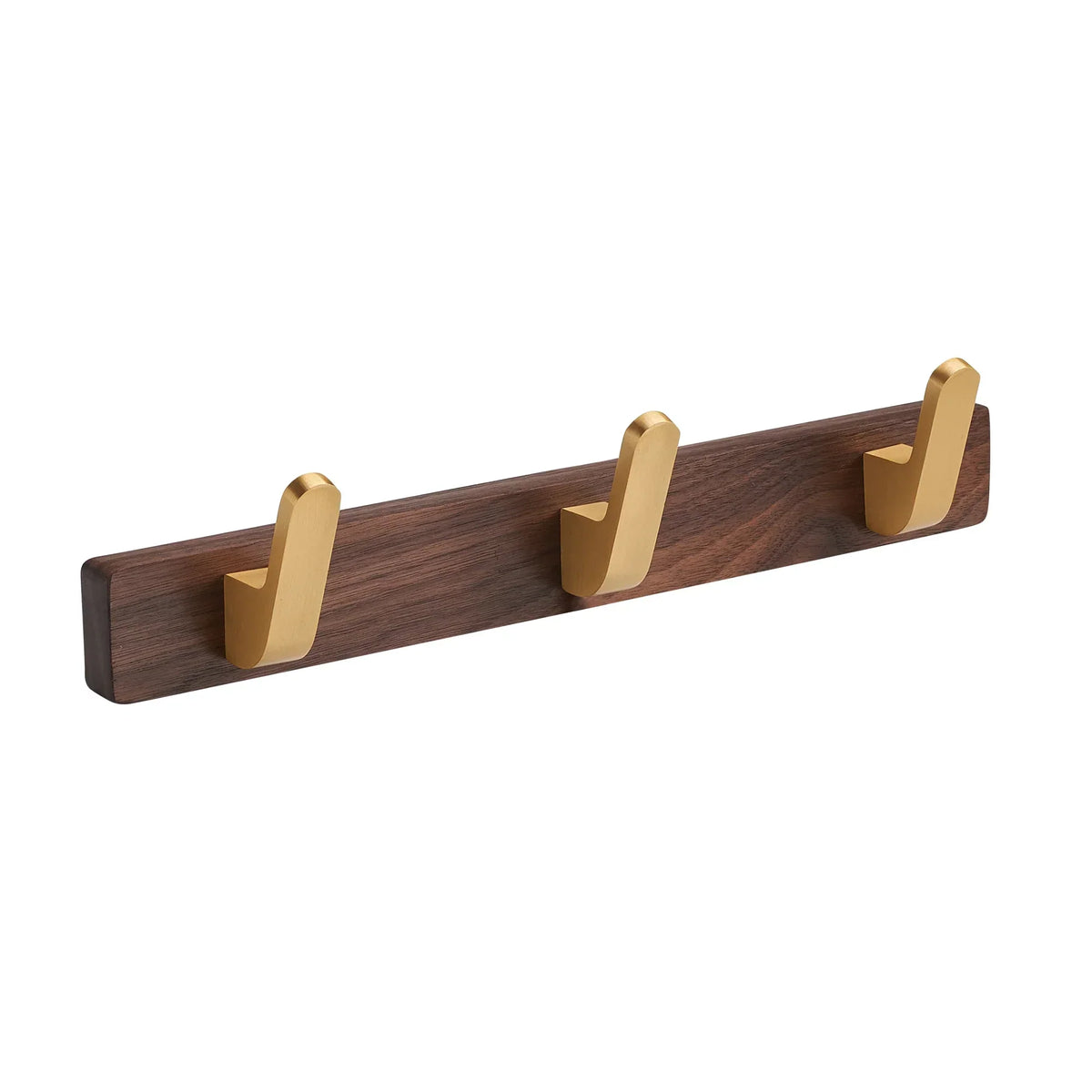 Hook Rack Wall Mounted Walnut Wood 3 Hooks