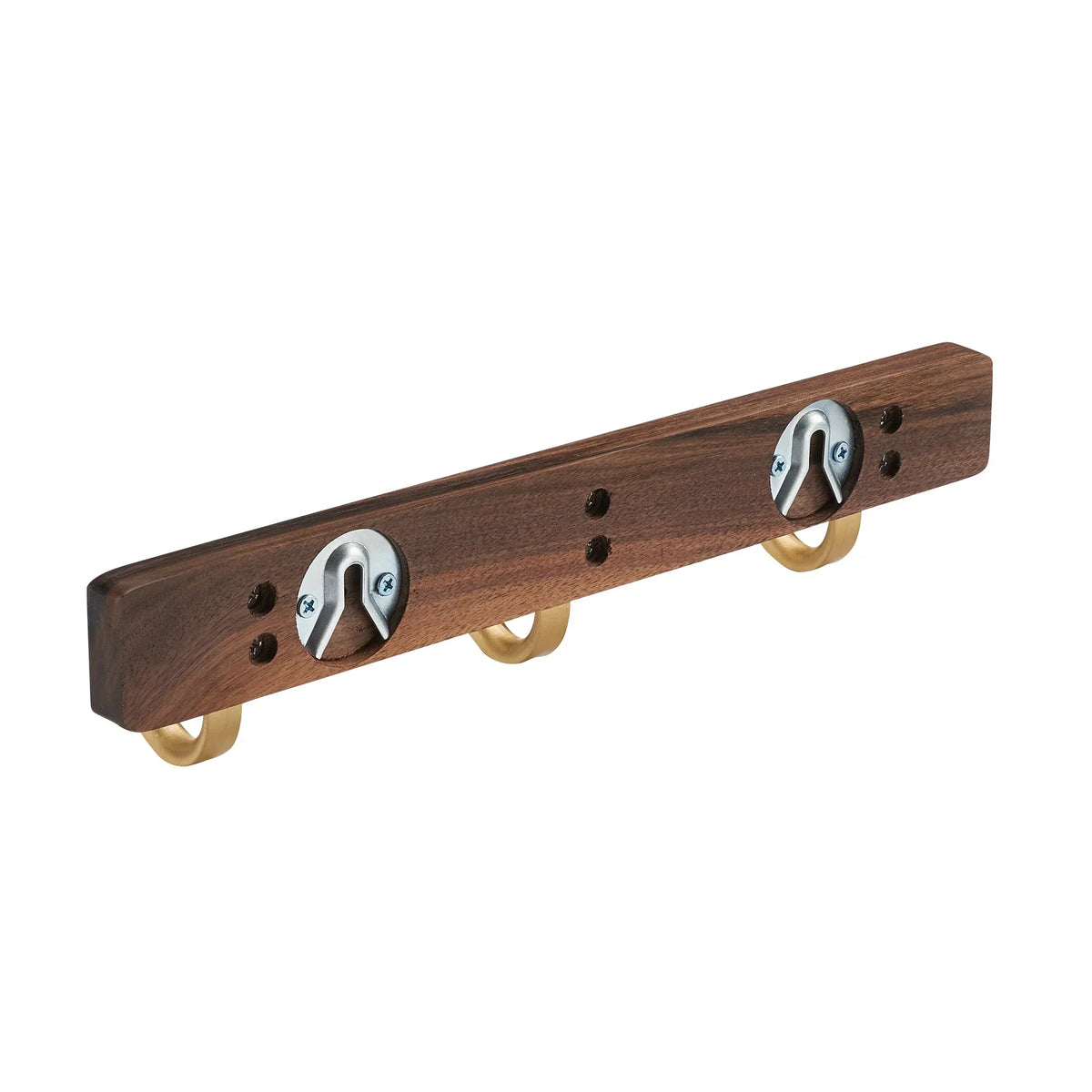 Hook Rack Wall Mounted Walnut Wood 3 Hooks