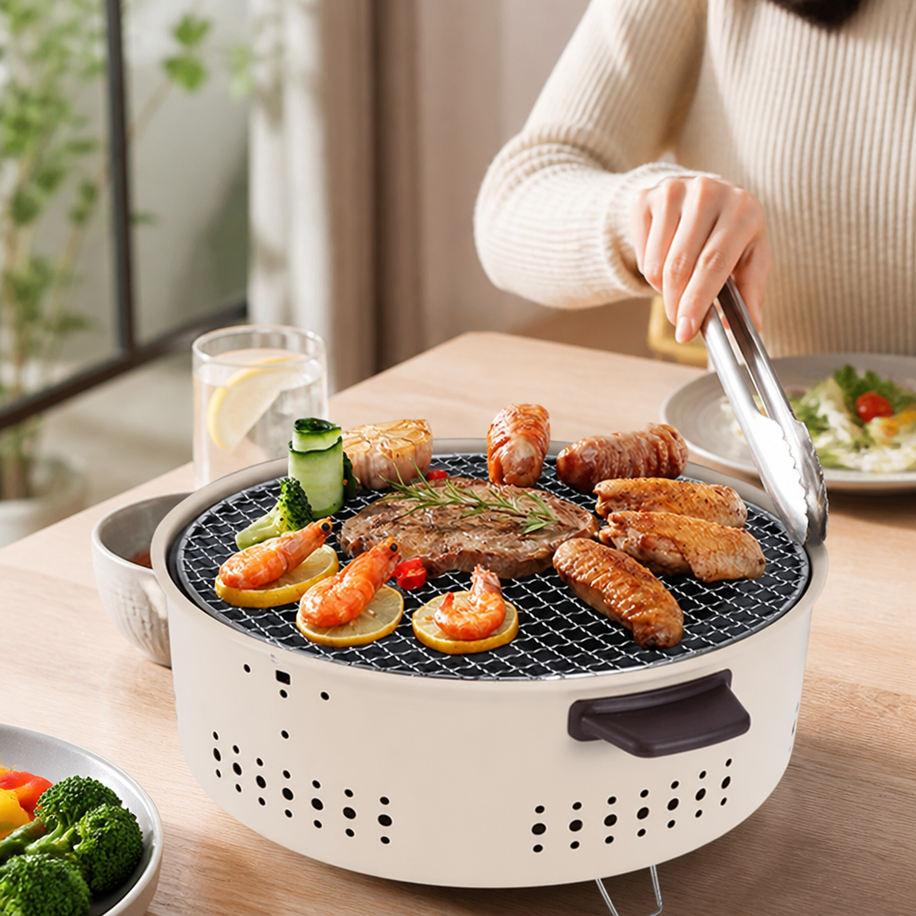 Indoor Grill Low-Smoke Stainless Steel Dishwasher-Safe