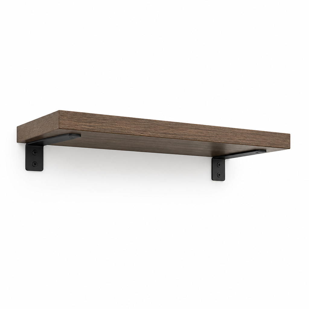 Industrial Metal Support Brackets Floating Wall Shelf (Includes Mounting Kit)