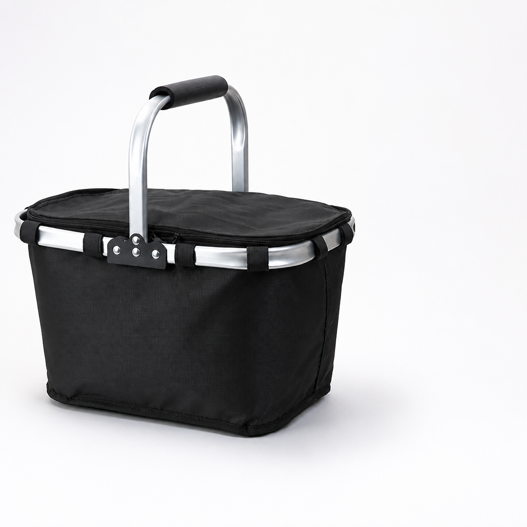 Insulated Folding Picnic Basket With Carry Handle (Triple-Foldable)
