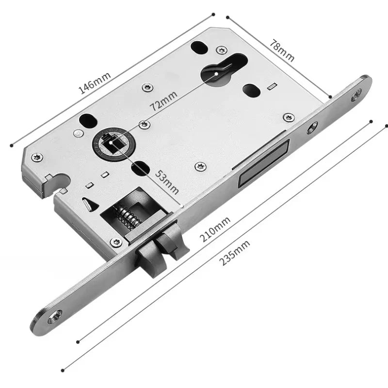 Interior Door Lock Silent Split-Handle Zinc Alloy & Walnut