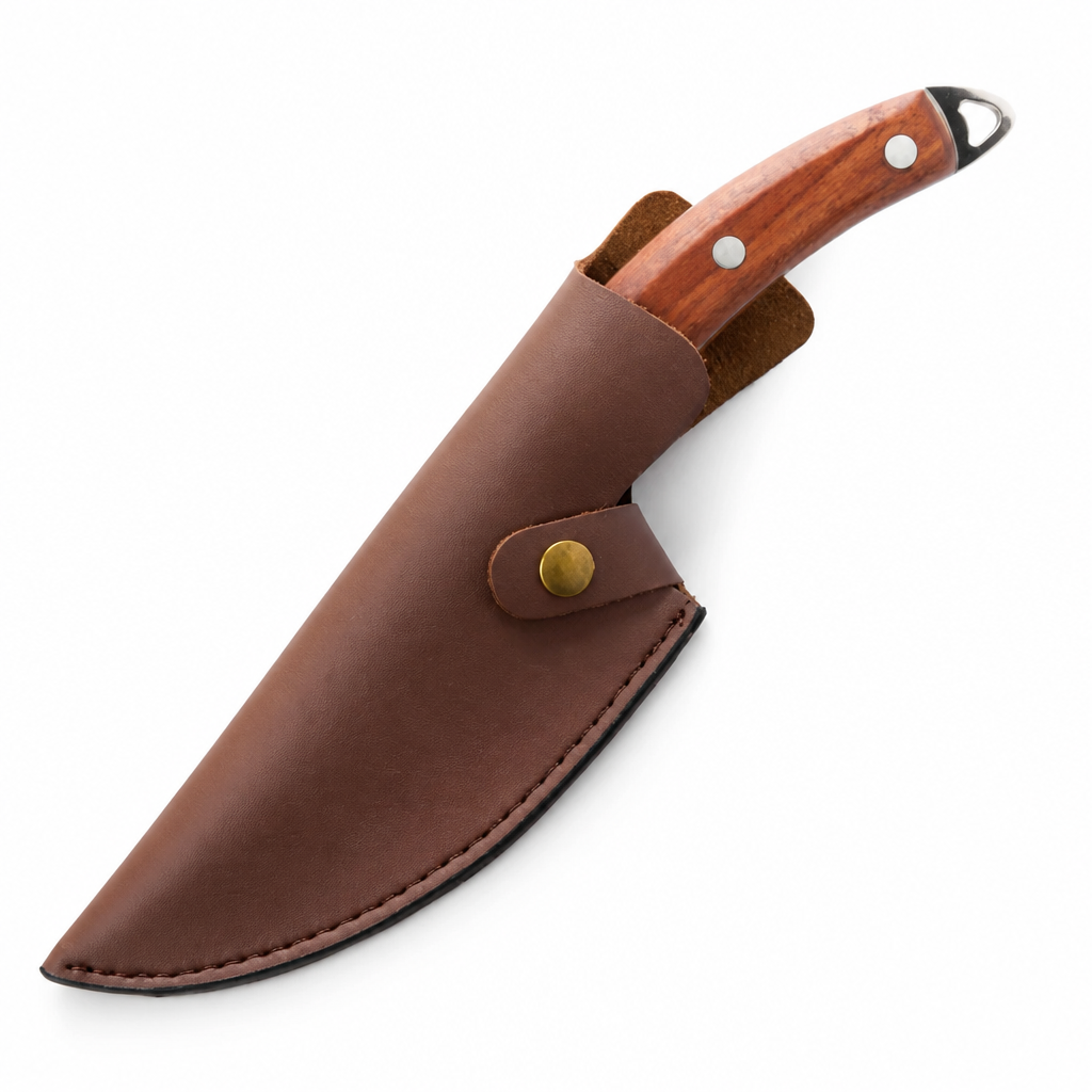 Japanese Kitchen Knife Handcrafted Alloy Blade Cherry Wood Handle