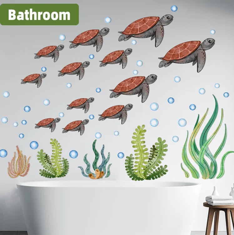 Kids Wall Decals Ocean Animals Peel-And-Stick Repositionable