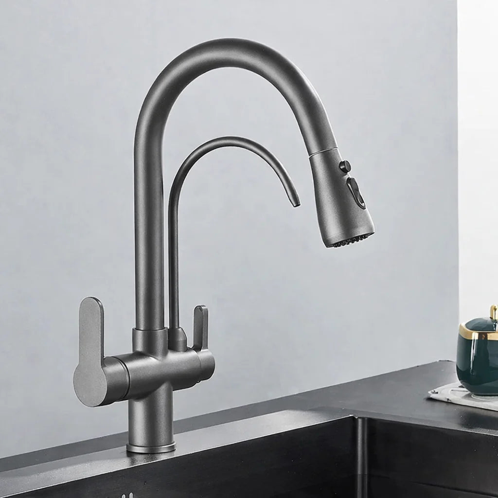 Kitchen Faucet Filtered Outlet Pull-Out Sprayer 360° Rotation