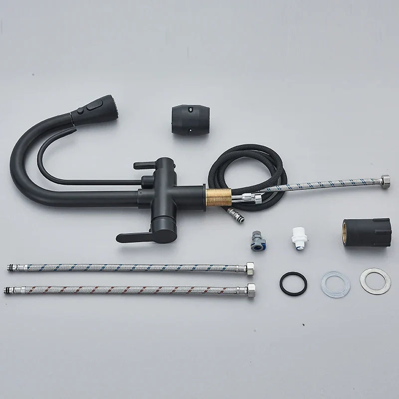Kitchen Faucet Filtered Outlet Pull-Out Sprayer 360° Rotation