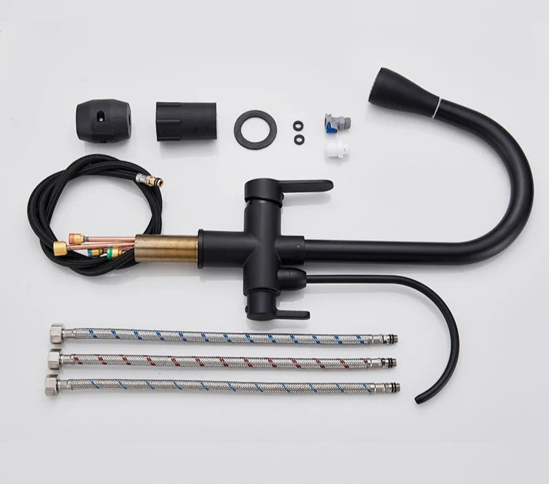 Kitchen Faucet Filtered Outlet Pull-Out Sprayer 360° Rotation