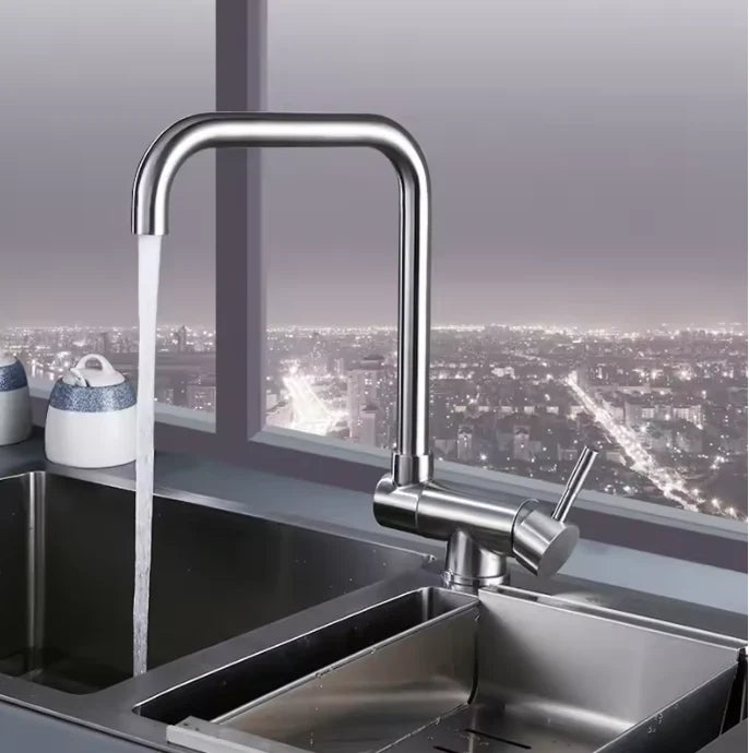 Kitchen Faucet Foldable Spout 360 Degree Swivel Dual Spray