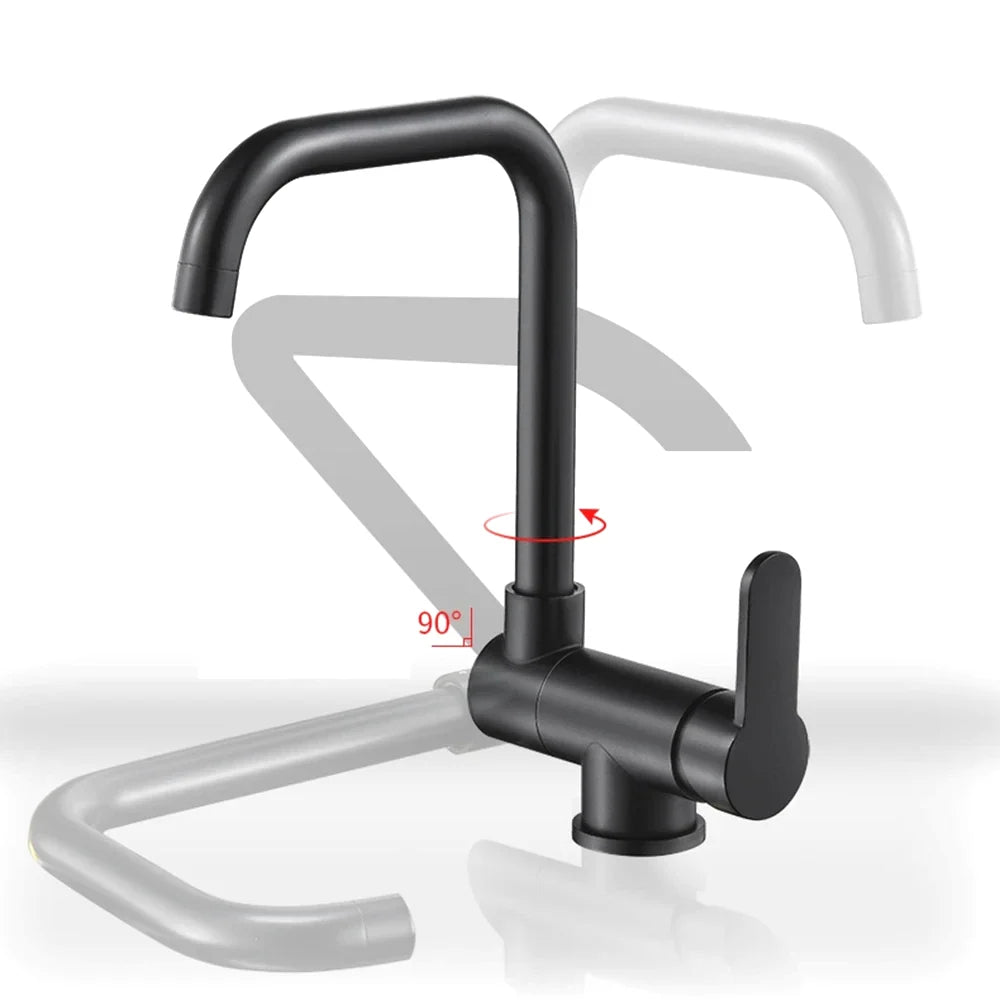Kitchen Faucet Foldable Spout 360 Degree Swivel Dual Spray