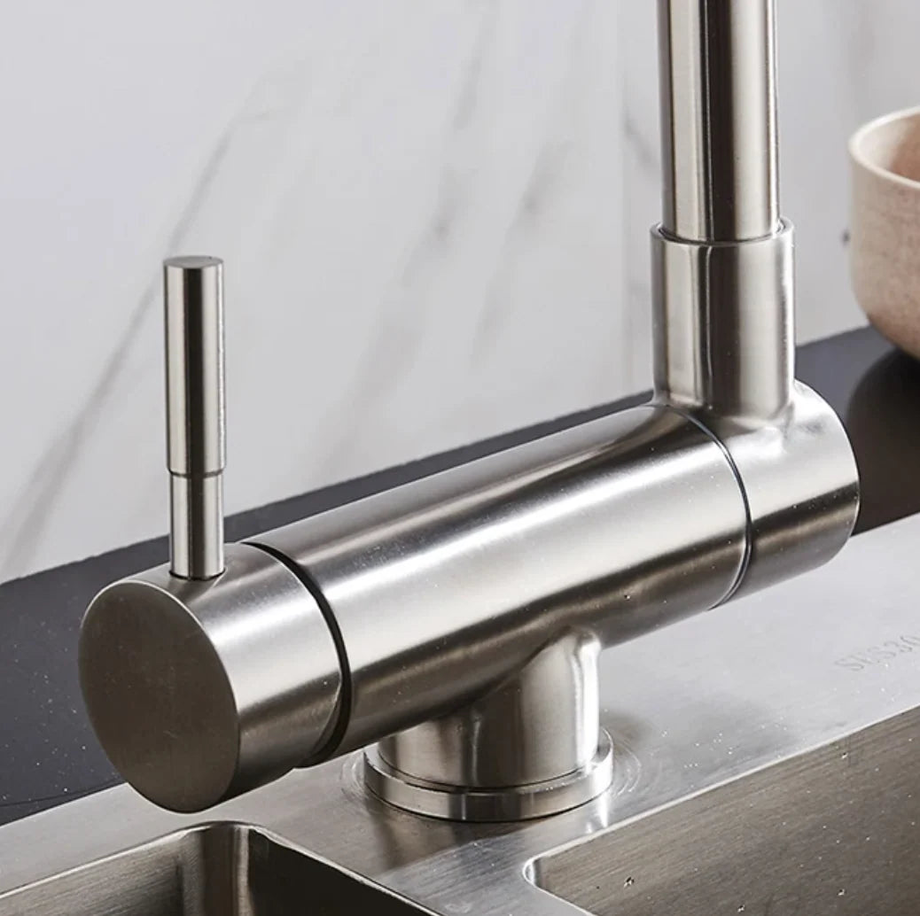 Kitchen Faucet Foldable Spout 360 Degree Swivel Dual Spray