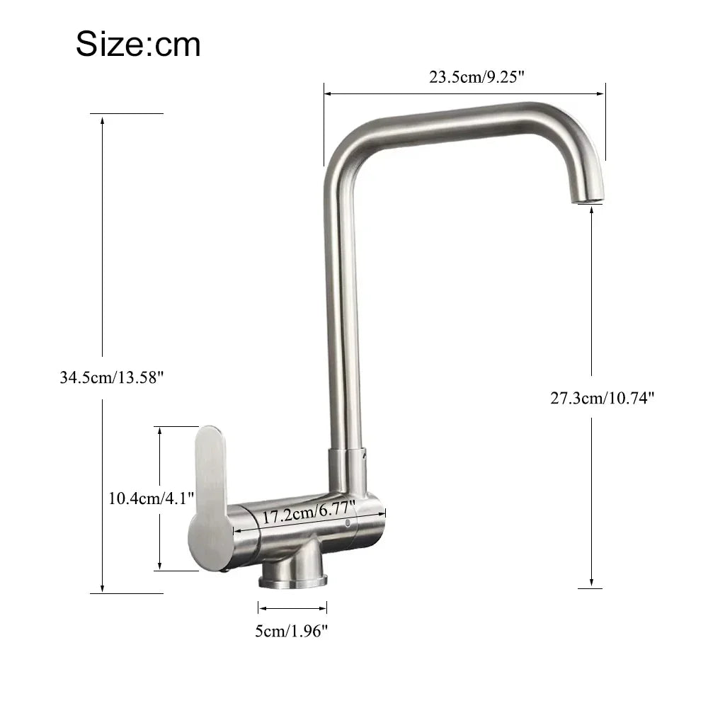 Kitchen Faucet Foldable Spout 360 Degree Swivel Dual Spray