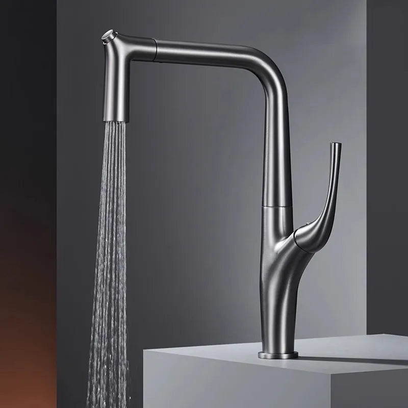 Kitchen Faucet Pull-Out Spray Solid Brass 360 Swivel