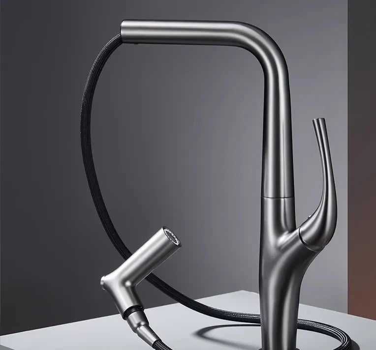 Kitchen Faucet Pull-Out Spray Solid Brass 360 Swivel