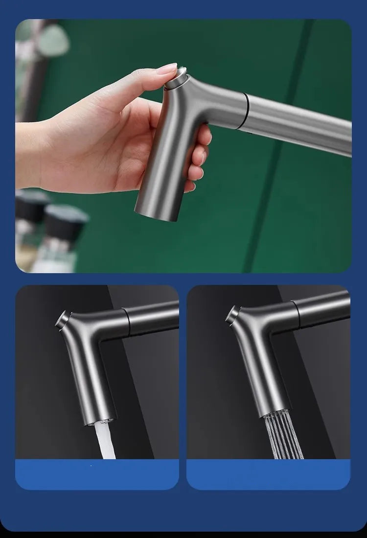Kitchen Faucet Pull-Out Spray Solid Brass 360 Swivel