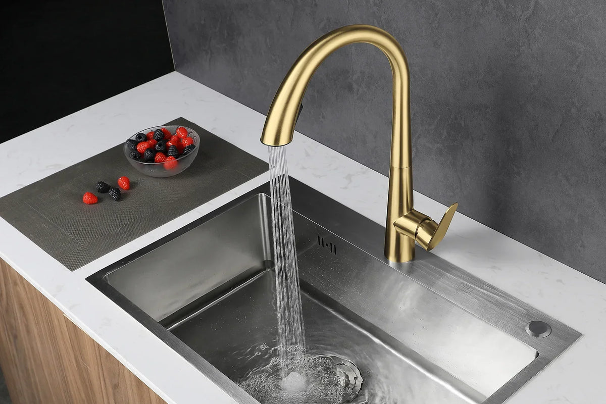Kitchen Faucet Pull-Out Sprayer & Single-Handle 304 Stainless Steel