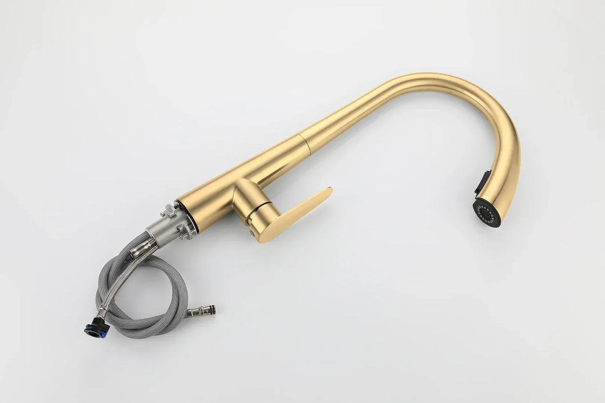 Kitchen Faucet Pull-Out Sprayer & Single-Handle 304 Stainless Steel