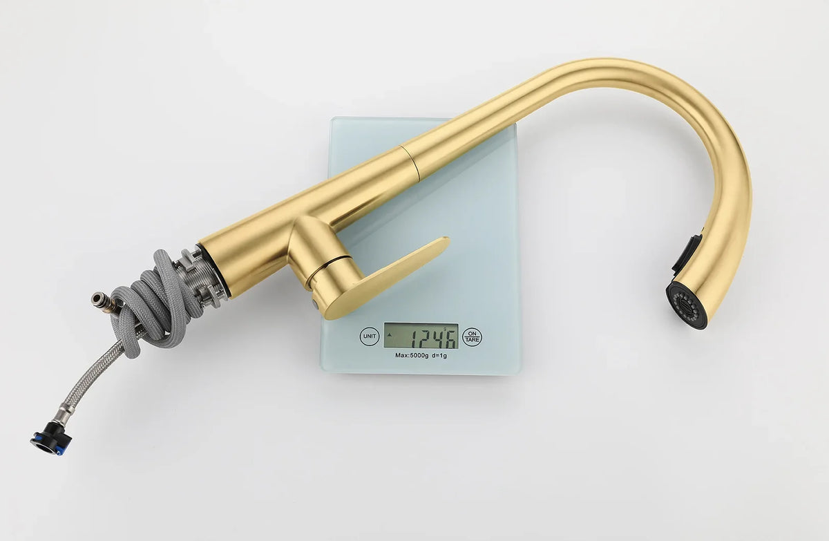 Kitchen Faucet Pull-Out Sprayer & Single-Handle 304 Stainless Steel